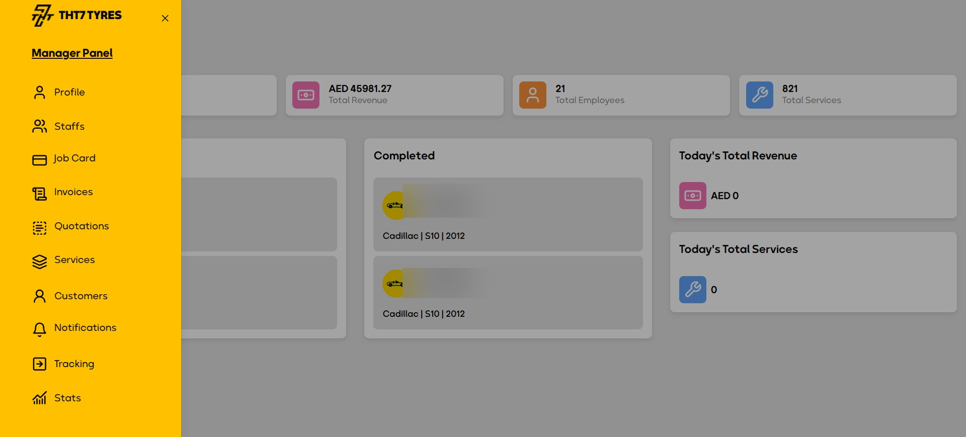 THT7 Management & Job Card System